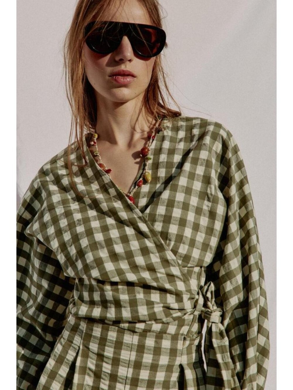 ZARA GINGHAM TIE JACKET